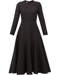 Valentino Wool-blend Midi Dress - Black