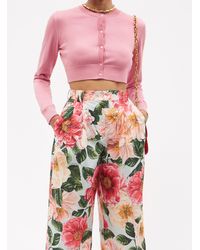 Dolce & Gabbana Cropped Silk Cardigan - Pink