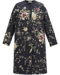 By Walid Tanita Floral-embroidered Cotton-canvas Coat - Black