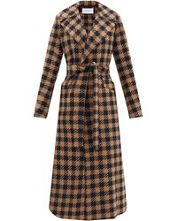 Harris Wharf London Manteau en laine mélangée à motif vichy - Multicolore