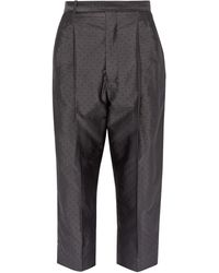 Haider Ackermann Polka Dot-jacquard Silk-blend Trousers - Gray