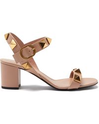 Valentino Garavani Leather Valentino Garavani Roman Stud Ivory Sandals - Lyst