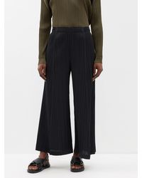 Pleats Please Issey Miyake - Technical-pleated Wide-leg Trousers - Lyst