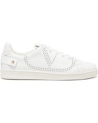 tommy hilfiger perforated leather trainers