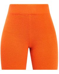 The Elder Statesman High-rise Ribbed-cashmere Shorts - Orange