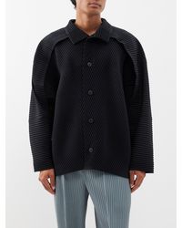 Homme Plissé Issey Miyake - Buttoned Technical-pleated Jacket - Lyst