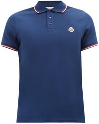 Moncler - Logo-appliqué Cotton-piqué Polo Shirt - Lyst
