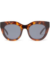 Le Specs Air Heart Oversized Cat-eye Acetate Sunglasses - Brown