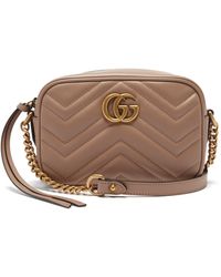 Gucci GG Marmont Mini Quilted Leather Cross-body Bag - Pink