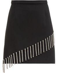 Christopher Kane Crystal-chain Embellished Crepe Mini Skirt - Black