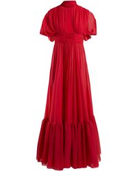 Giambattista Valli Cut-out Silk Crepe De Chine Gown - Red