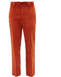 Erdem Benedict Cotton-blend Corduroy Slim-leg Trousers - Orange