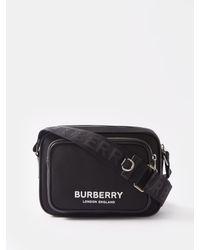Burberry ロゴプリント ナイロンクロスボディバッグ - ブラック