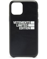 Vetements Iphone 11 Pro レザーケース - ブラック