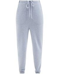 The Elder Statesman Chunky-knit Cashmere Track Trousers - Blue