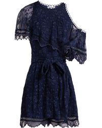 Zimmermann Mercer Bird Floating Silk Playsuit - Blue