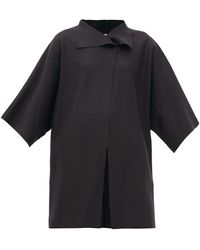 Harris Wharf London Manteau croisé en laine pressée - Noir