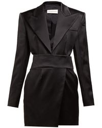 Alexandre Vauthier Tuxedo-jacket Satin Mini Dress - Black