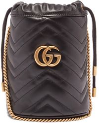 Gucci Mini GG Marmont Bucket Bag - Black