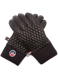 Fusalp Athena Diamond-quilted Leather Gloves - Black