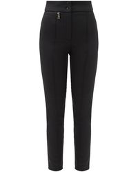 Moncler Pantalon taille haute en gabardine stretch - Noir
