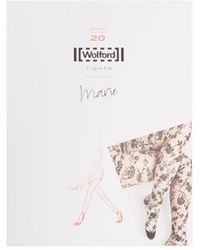 Wolford Marie Floral-jacquard Tights - Black
