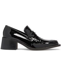 Martine Rose Bagleys Crocodile-embossed Patent-leather Loafers - Black