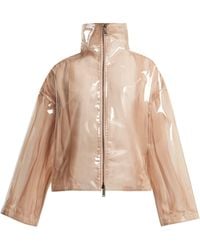 Valentino Stand-collar Semi-sheer Vinyl Jacket - Natural