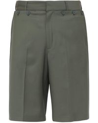 Jacquemus Marin Mid-rise Wool-twill Shorts - Green