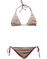 Missoni Stripe-knit Stretch-mesh Bikini - Multicolor