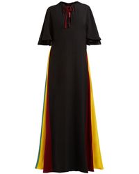 STAUD Victorian Rainbow-panel Maxi Dress - Black