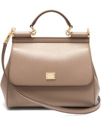 Dolce & Gabbana Sicily Medium Leather Bag - Natural