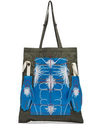 Craig Green Embroidered Puckered-canvas Tote Bag - Blue