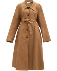 Lemaire Belted Cotton-blend Canvas Coat - Brown
