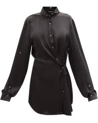 Ann Demeulemeester Beverly Draped Silk-satin Shirt - Black