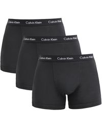 Calvin Klein 3 Pack Cotton Stretch Trunks - Black