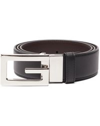 Gucci Leather Reversible Belt With 