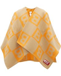 Burberry B-jacquard Merino Wool-blend Cape - Orange