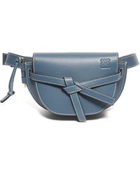 Loewe Gate Small Leather Belt Bag - Blue