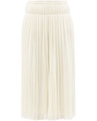 Chloé High-rise Pleated Wool Midi Skirt - White