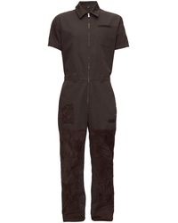 Fendi Suede-patch Canvas Overalls - Black