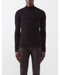 Black Mens High-neck Stretch-cashmere Sweater MATCHESFASHION Men Clothing Sweaters Turtlenecks 