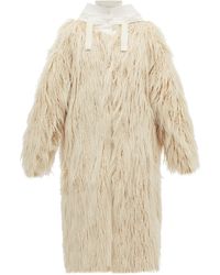 Moncler Manteau en imitation shearling matelassé Bouregreg - Blanc