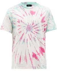 Amiri Logo-print Tie-dye Cotton-jersey T-shirt - Pink