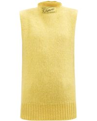Raf Simons High-neck Wool-blend Sweater Vest - Yellow