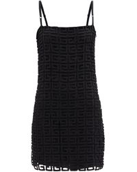 Givenchy Logo Wool-blend Guipure-lace Mini Dress - Black