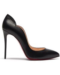 Christian Louboutin Hot Chick 100 Scalloped Leather Pumps - Black