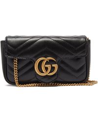 Gucci Super Mini gg Marmont Bag - Black