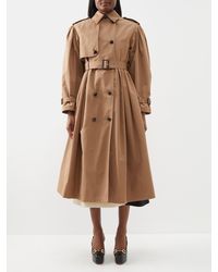 Gucci Puff-sleeve Cotton-blend Twill Trench Coat - Brown
