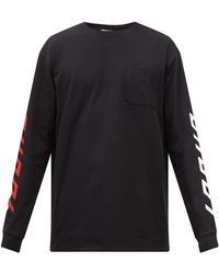 Gucci Logo-print Cotton-jersey Long-sleeve T-shirt - Black